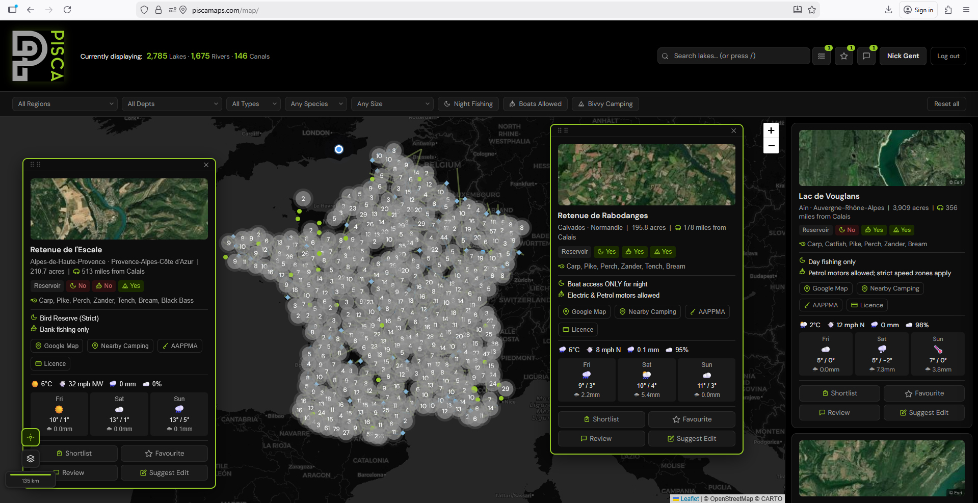 PiscaMaps interactive map